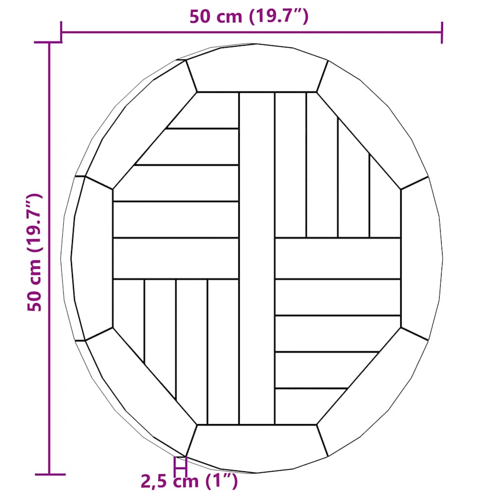 8720286318409_g_en_hd_5 vidaXL Table Top Solid Teak Wood Round 2.5 cm 50 cm - Image 7