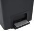 vidaXL Dustbin with Pedal Anti-fingerprint 30L Black Stainless Steel - Image 9