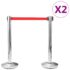 vidaXL Stanchions with Belts 4 pcs Airport Barrier Stainless Steel Silver - Image 2
