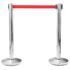 vidaXL Stanchions with Belts 4 pcs Airport Barrier Stainless Steel Silver - Image 3