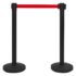 vidaXL Stanchions with Belts 4 pcs Airport Barrier Iron Black - Image 3