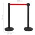 vidaXL Stanchions with Belts 4 pcs Airport Barrier Iron Black - Image 6