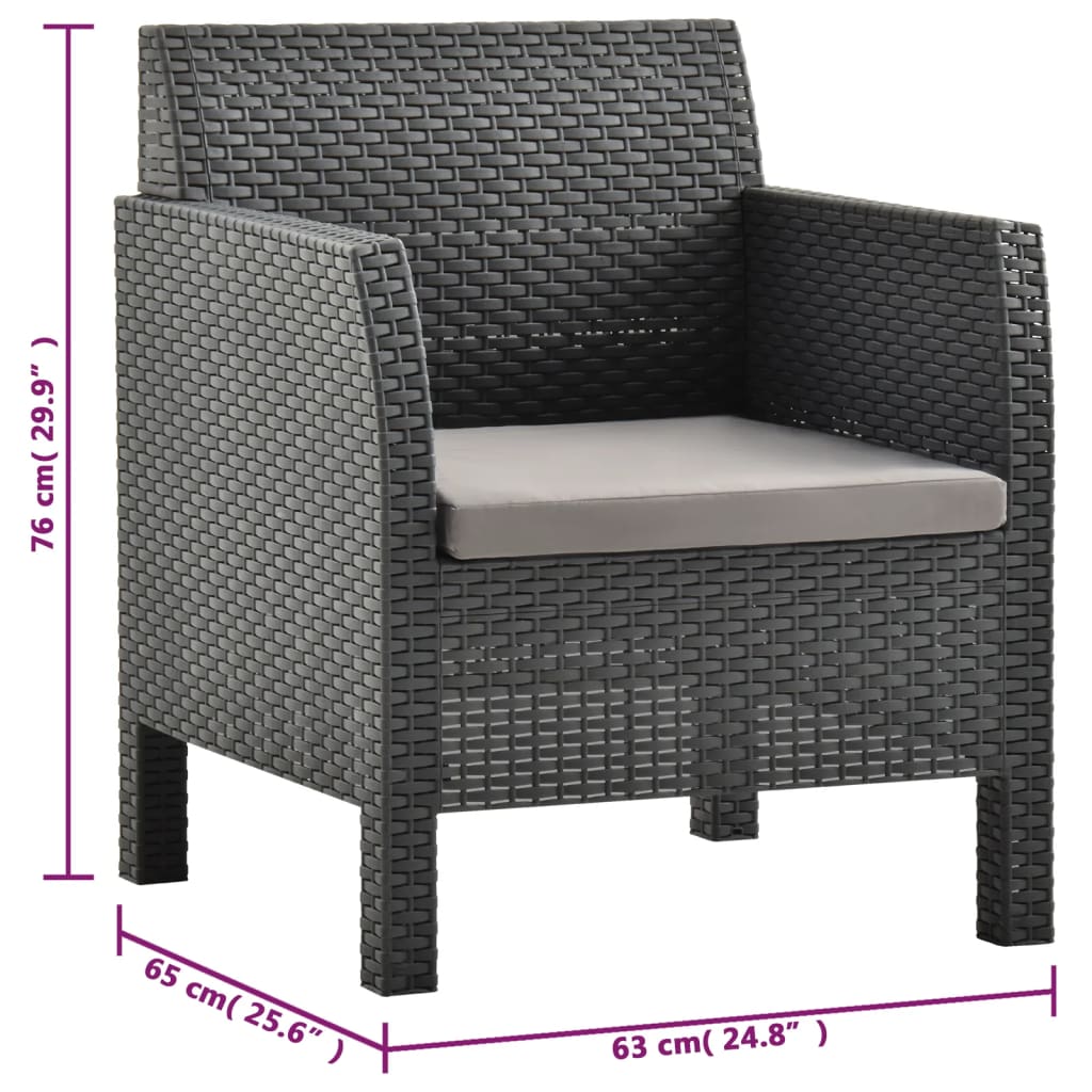 8720286322338_g_en_hd_10 vidaXL 3 Piece Garden Lounge Set with Cushions PP Rattan Anthracite - Image 11