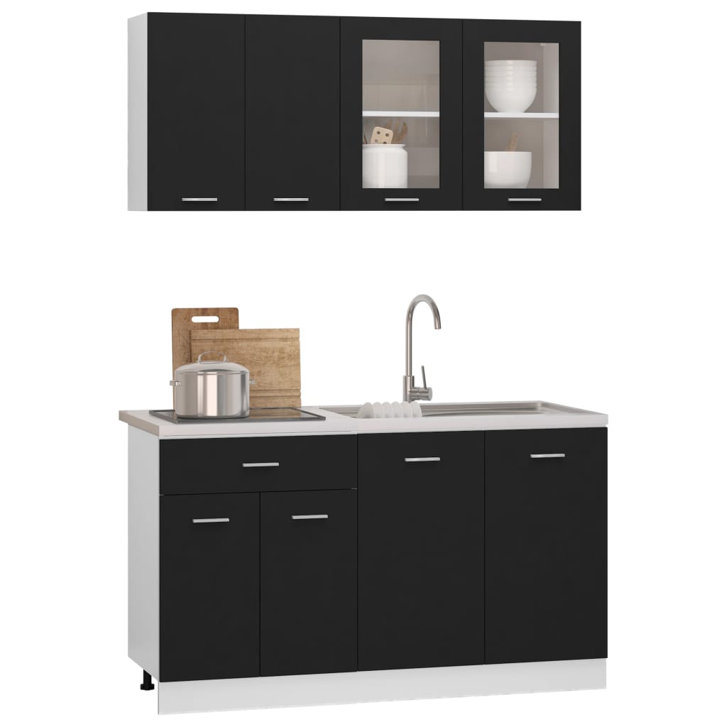 8720286327128_g_en_hd_1 vidaXL 4 Piece Kitchen Cabinet Set Lyon Black Engineered Wood - Image 3
