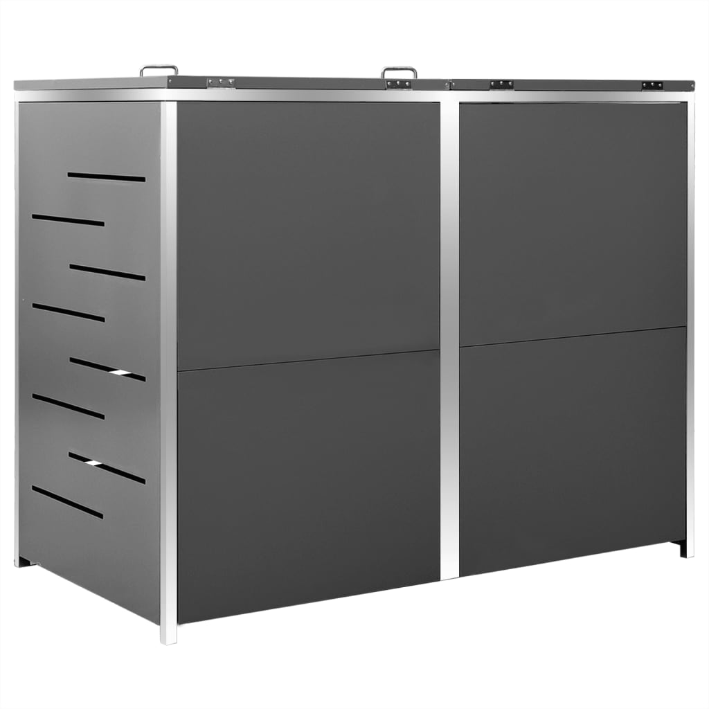8720286334904_g_en_hd_2 vidaXL Double Wheelie Bin Shed 138x77.5x112.5 cm Stainless Steel - Image 4