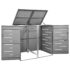 vidaXL Double Wheelie Bin Shed 138x77.5x112.5 cm Stainless Steel - Image 7