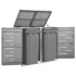vidaXL Double Wheelie Bin Shed 138x77.5x112.5 cm Stainless Steel