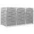 vidaXL Triple Wheelie Bin Shed 207x77.5x112.5 cm Stainless Steel - Image 2