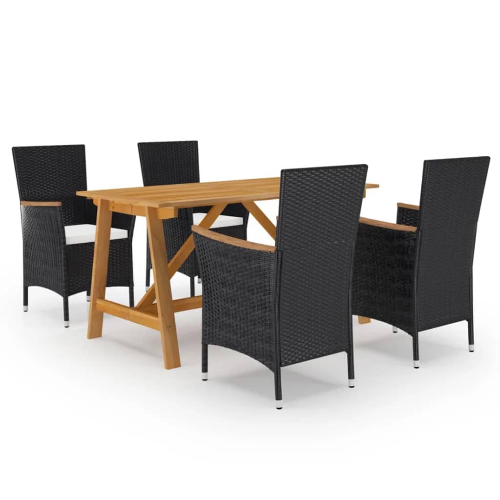 8720286336106_a_en_hd_1 vidaXL 5 Piece Garden Dining Set Black - Image 1