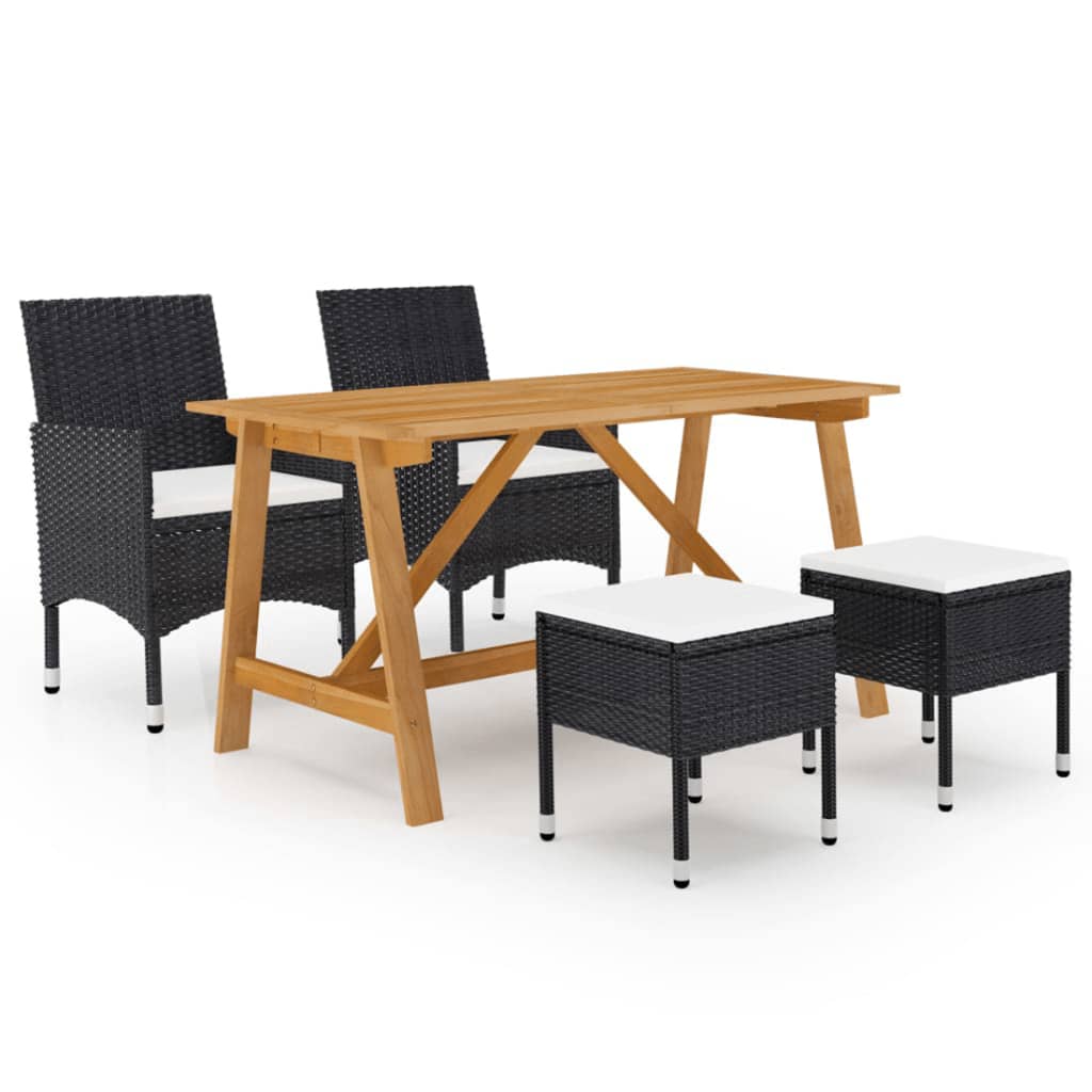 8720286336144_a_en_hd_1 vidaXL 5 Piece Garden Dining Set Black - Image 1