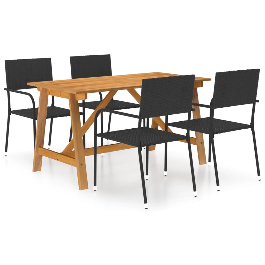 8720286336489_a_en_hd_1 vidaXL 5 Piece Garden Dining Set Black - Image 1