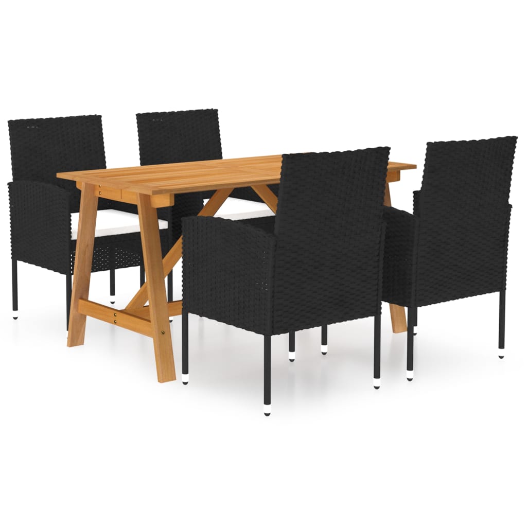 8720286336502_a_en_hd_1 vidaXL 5 Piece Garden Dining Set Black - Image 1
