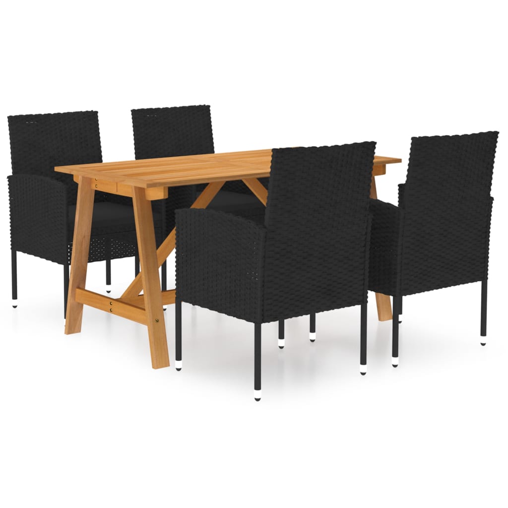 8720286336526_a_en_hd_1 vidaXL 5 Piece Garden Dining Set Black - Image 1