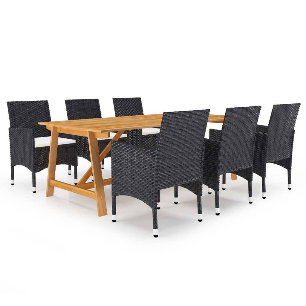 8720286336632_a_en_hd_1 vidaXL 7 Piece Garden Dining Set Black - Image 1