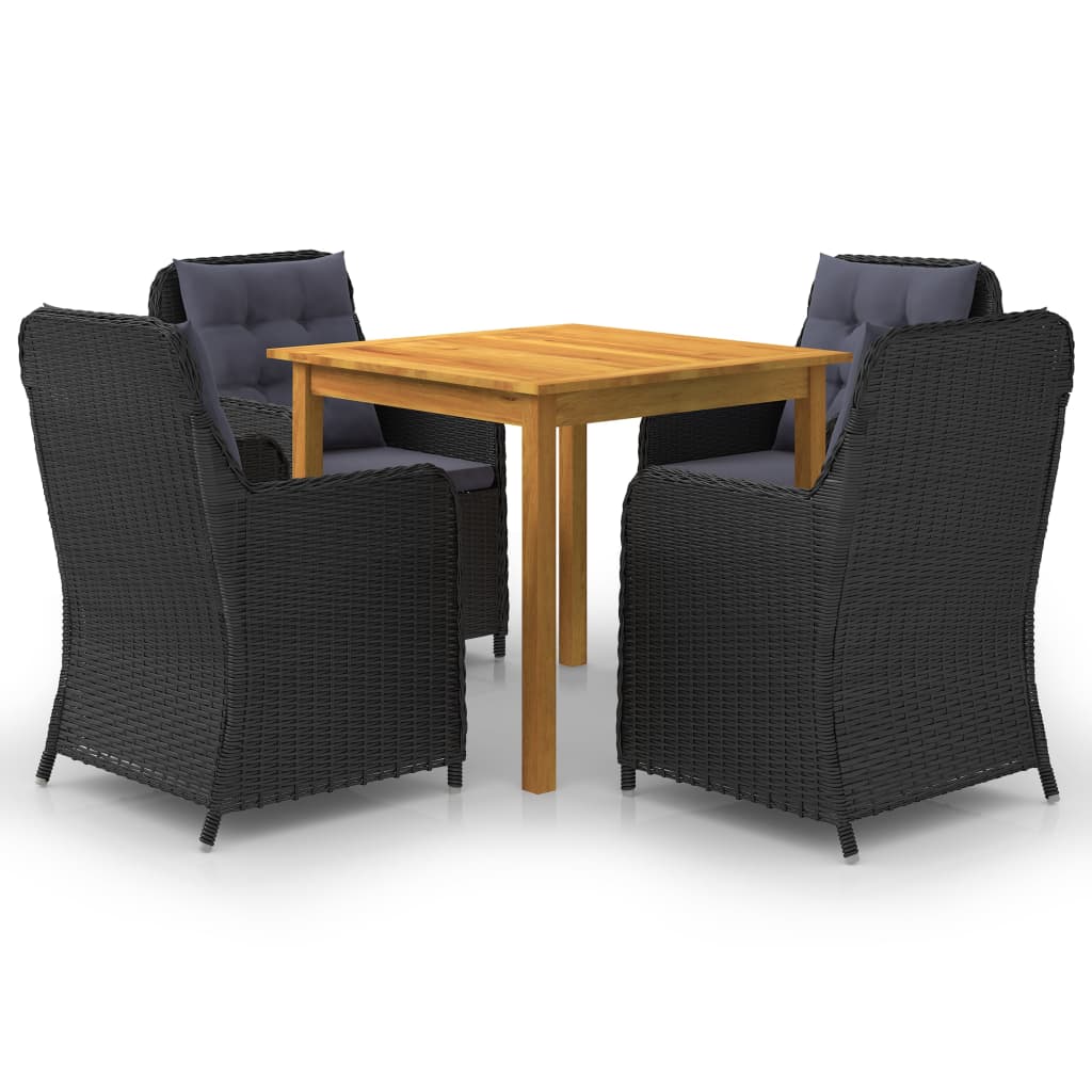 8720286337752_a_en_hd_1 vidaXL 5 Piece Garden Dining Set Black - Image 1