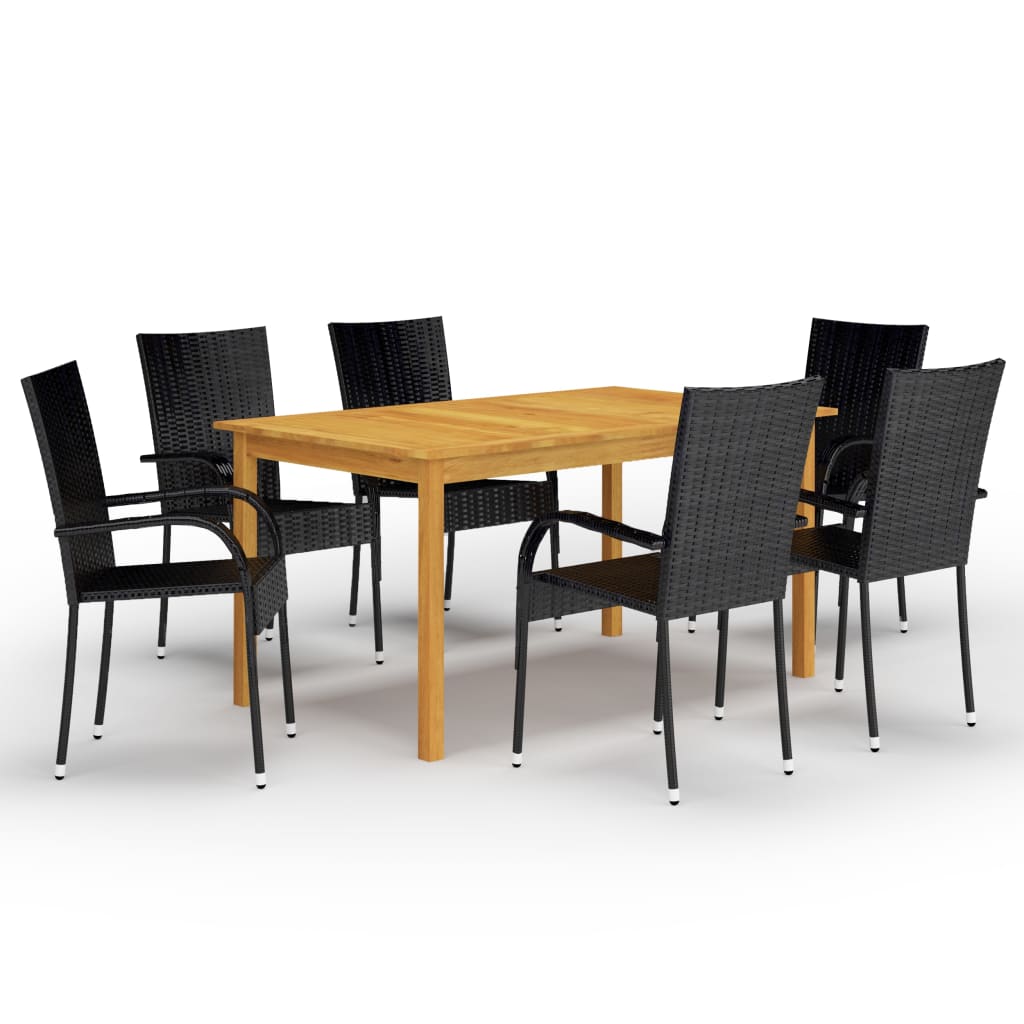 8720286338339_a_en_hd_1 vidaXL 7 Piece Garden Dining Set Black - Image 1