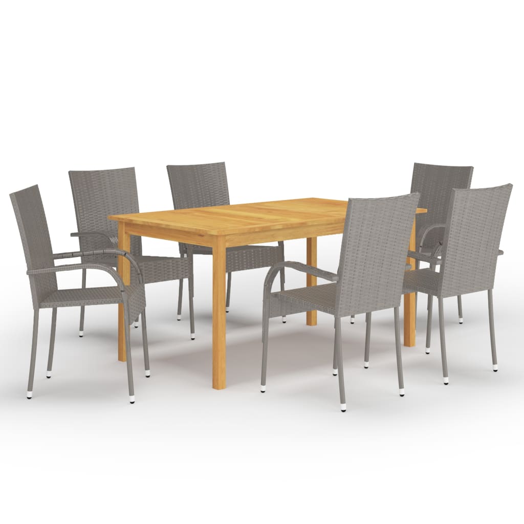 8720286338346_a_en_hd_1 vidaXL 7 Piece Garden Dining Set Grey - Image 1