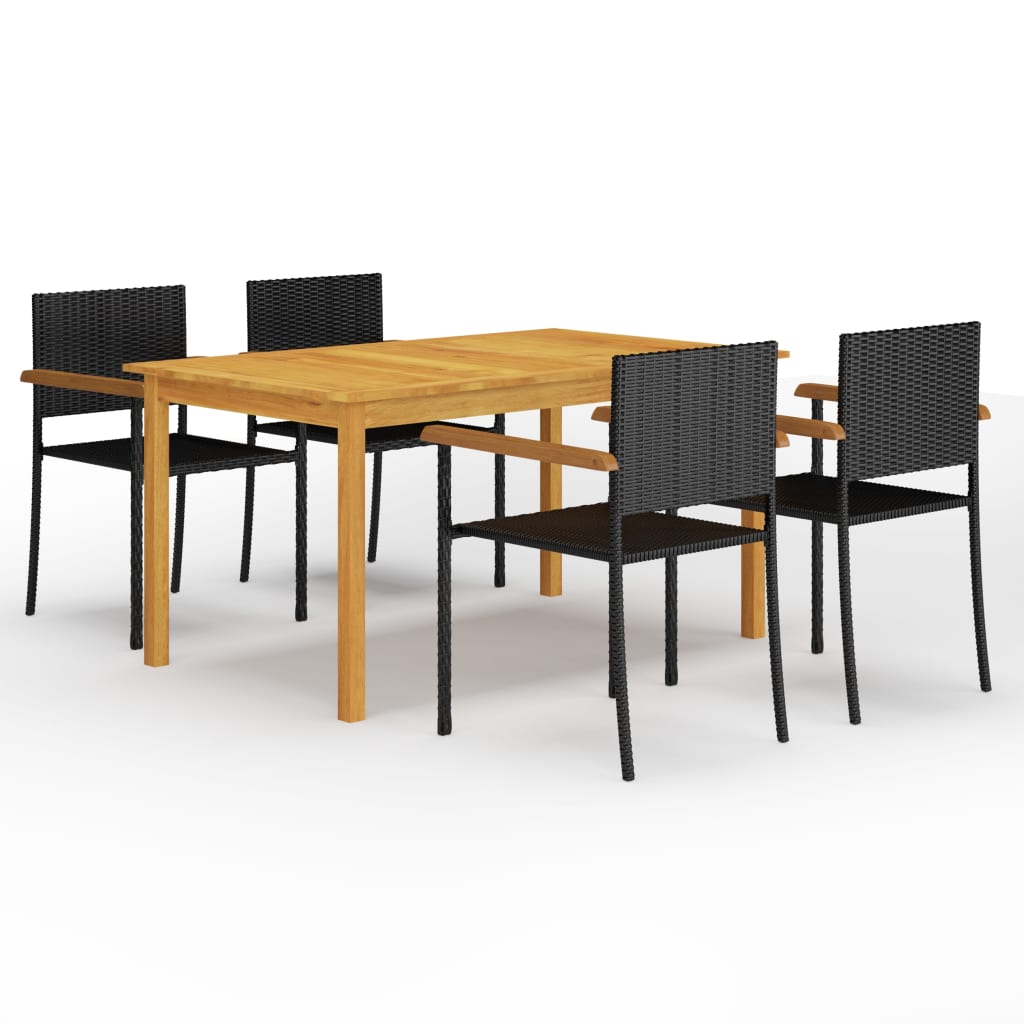 8720286338452_a_en_hd_1 vidaXL 5 Piece Garden Dining Set Black - Image 1