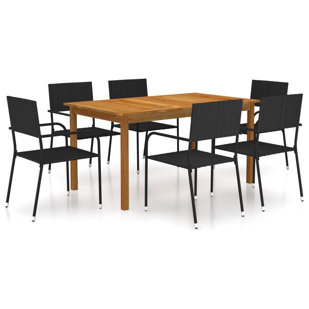 8720286338674_a_en_hd_1 vidaXL 7 Piece Garden Dining Set Black - Image 1