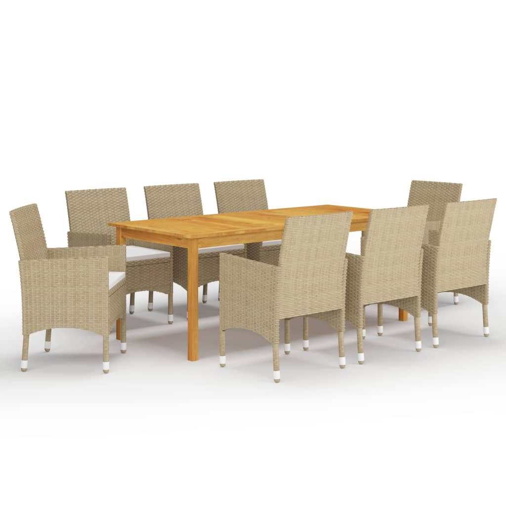 8720286338988_a_en_hd_1 vidaXL 9 Piece Garden Dining Set Beige - Image 1