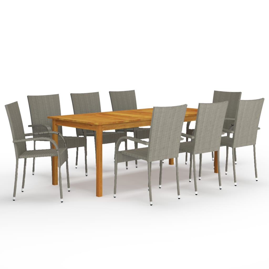 8720286339190_a_en_hd_1 vidaXL 9 Piece Garden Dining Set Grey - Image 1