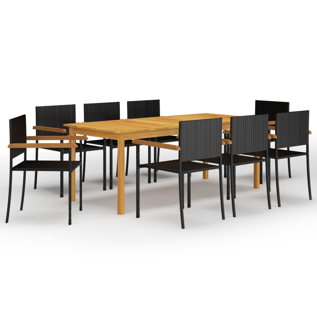 8720286339305_a_en_hd_1 vidaXL 9 Piece Garden Dining Set Black - Image 1