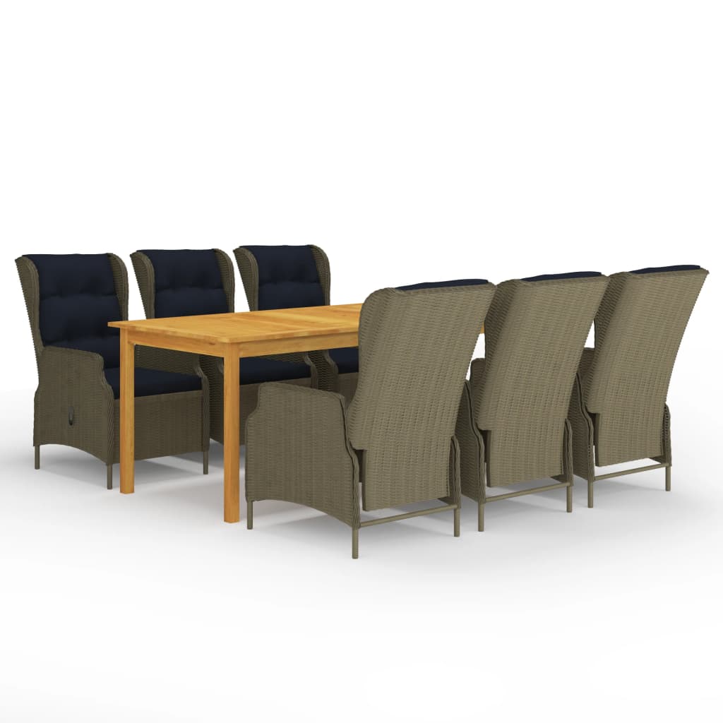 8720286339626_a_en_hd_1 vidaXL 7 Piece Garden Dining Set Brown - Image 1
