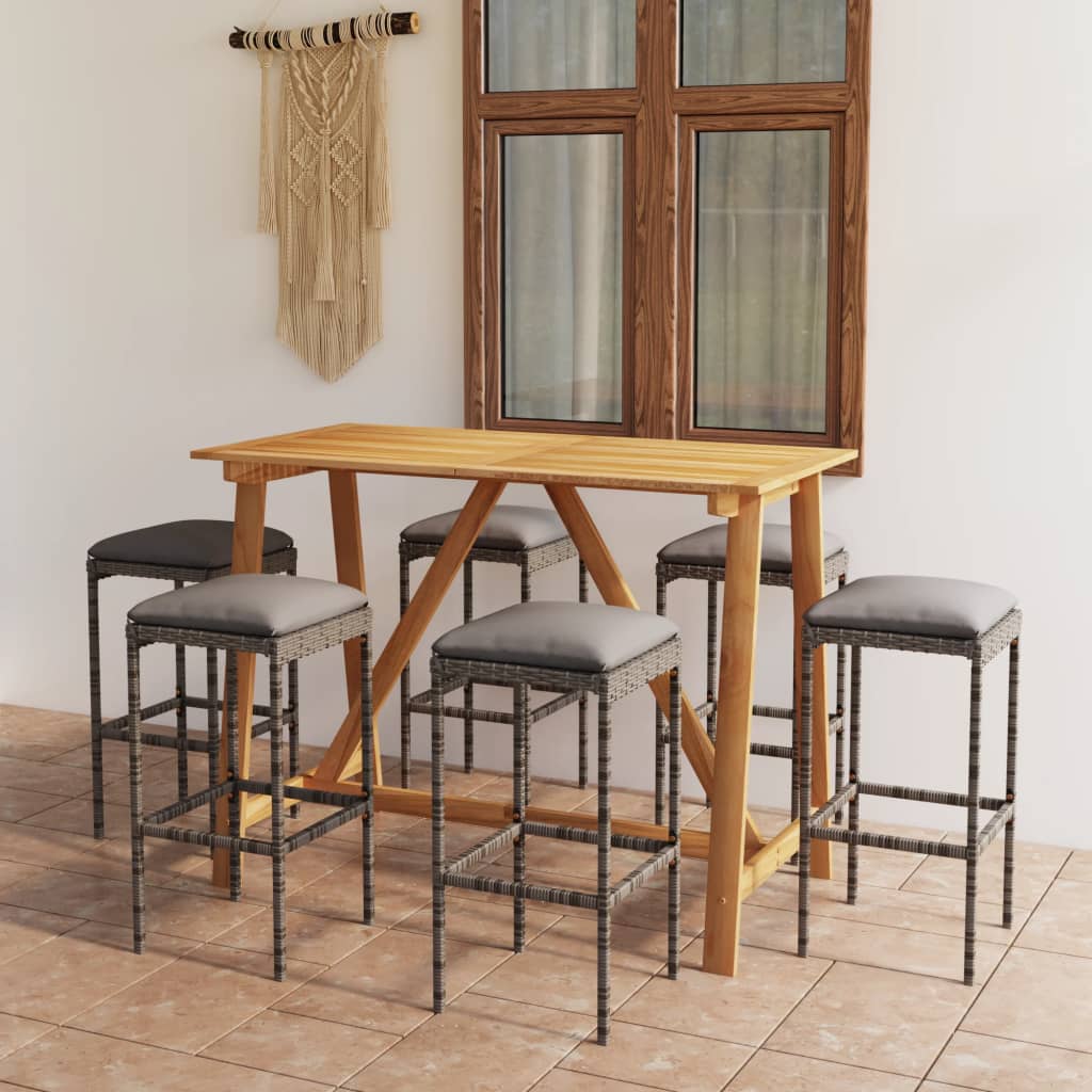 8720286339954_m_en_hd_1 vidaXL 7 Piece Garden Bar Set with Cushions Grey - Image 1