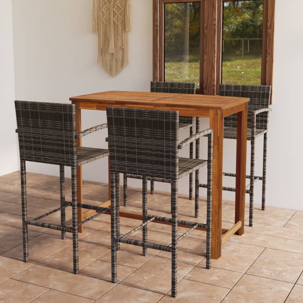 8720286340301_m_en_hd_1 vidaXL 5 Piece Garden Bar Set Grey - Image 1
