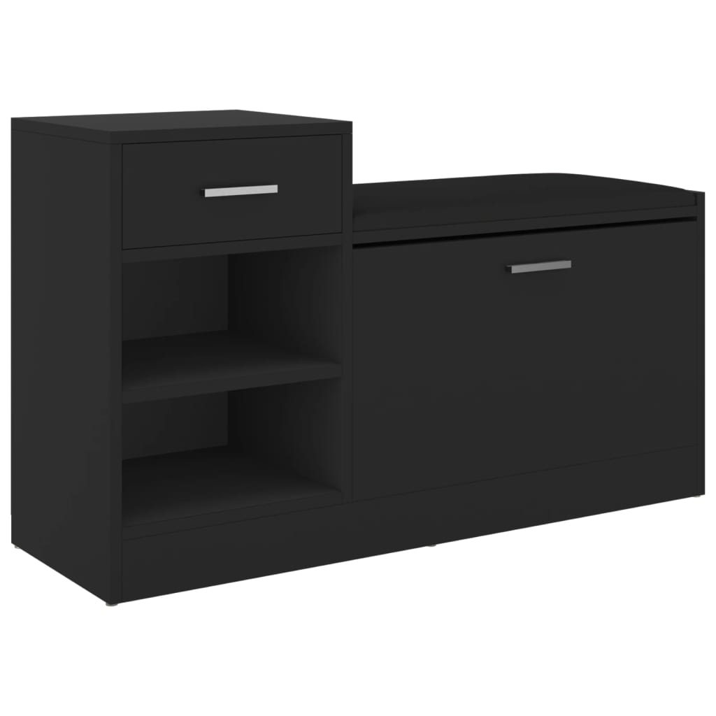 8720286343401_a_en_hd_1 vidaXL Shoe Bench Black 94.5x31x57 cm Engineered Wood - Image 2