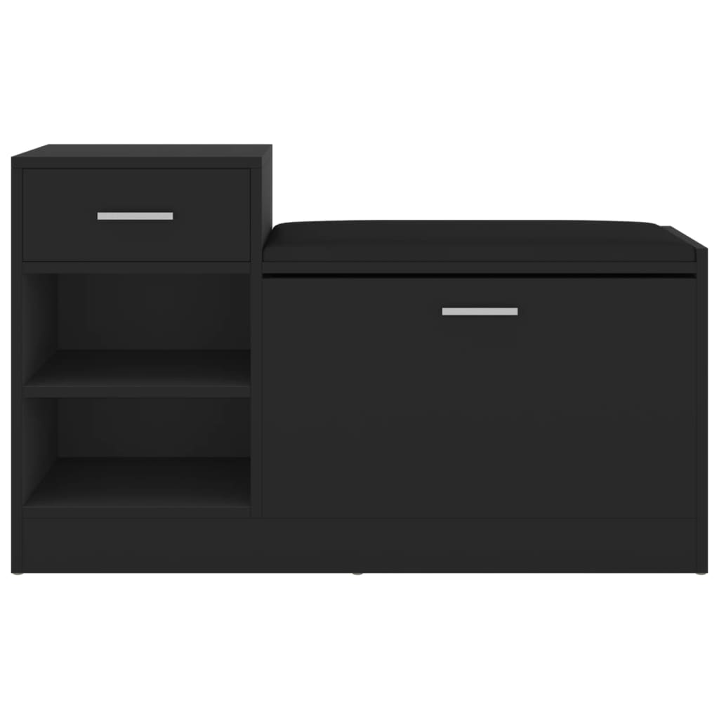 8720286343401_g_en_hd_1 vidaXL Shoe Bench Black 94.5x31x57 cm Engineered Wood - Image 3