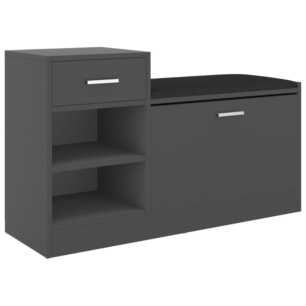 8720286343418_a_en_hd_1 vidaXL Shoe Bench Grey 94.5x31x57 cm Engineered Wood - Image 2
