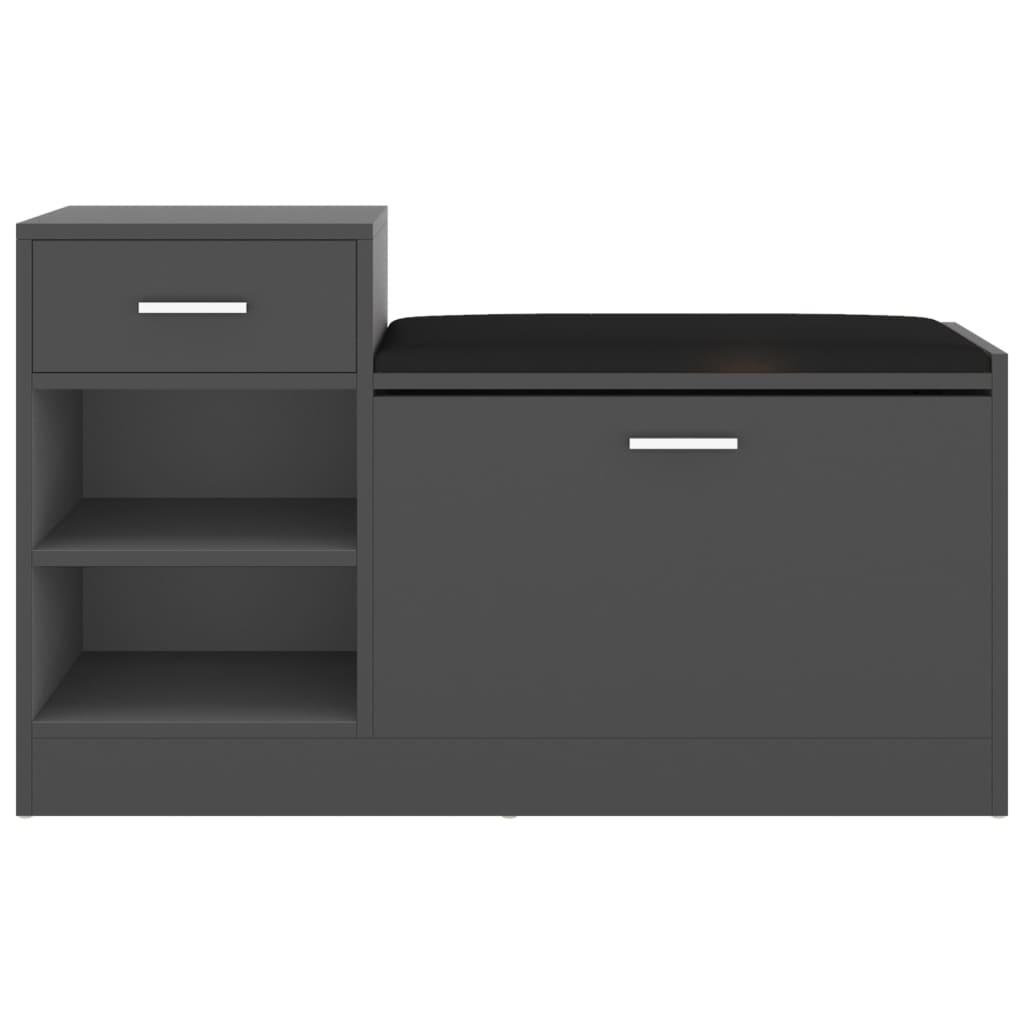 8720286343418_g_en_hd_1 vidaXL Shoe Bench Grey 94.5x31x57 cm Engineered Wood - Image 3