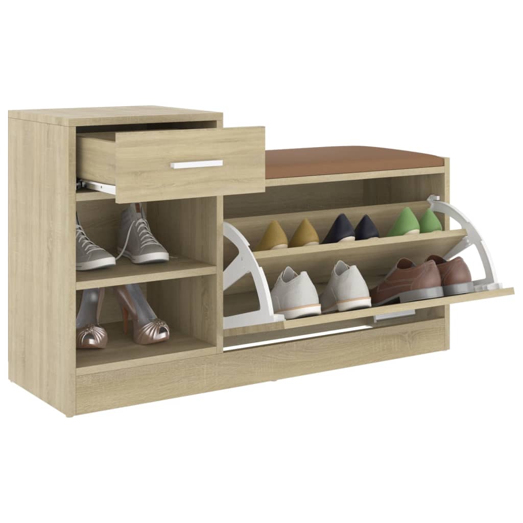 8720286343425_g_en_hd_3 vidaXL Shoe Bench Sonoma Oak 94.5x31x57 cm Engineered Wood - Image 5