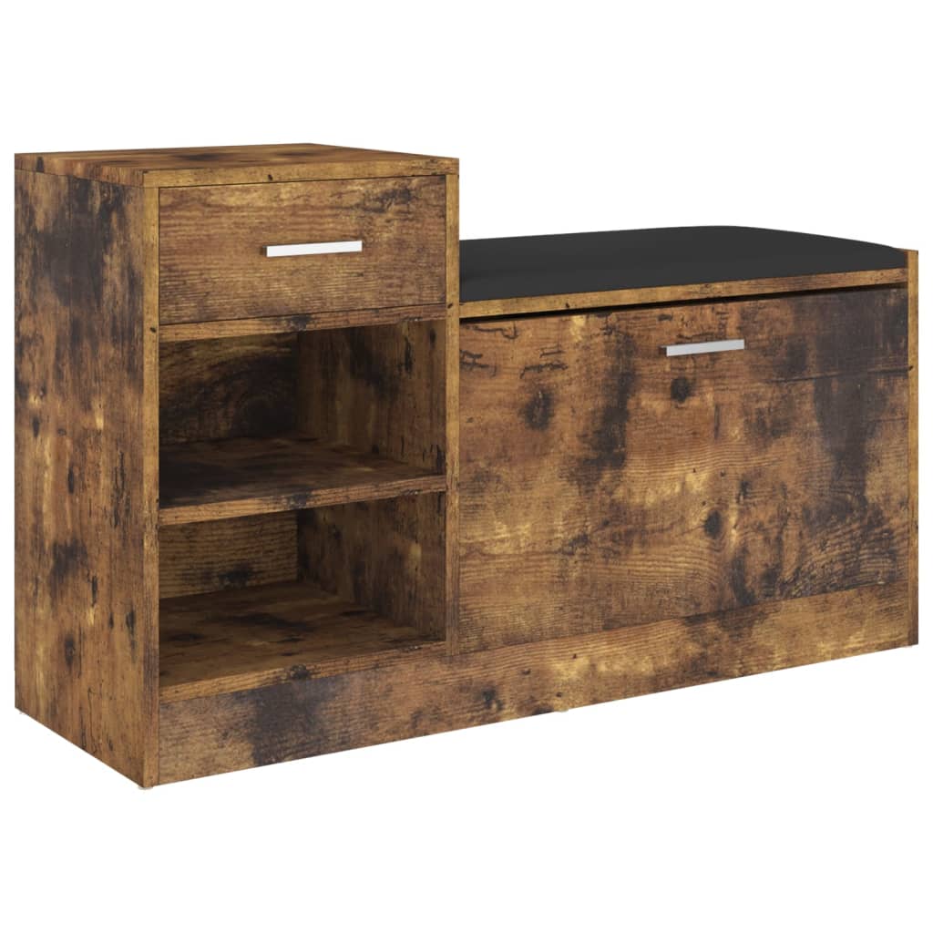 8720286343470_a_en_hd_1 vidaXL Shoe Bench Smoked Oak 94.5x31x57 cm Engineered Wood - Image 2