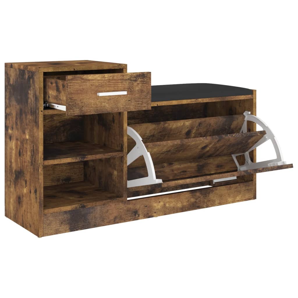 8720286343470_g_en_hd_4 vidaXL Shoe Bench Smoked Oak 94.5x31x57 cm Engineered Wood - Image 6