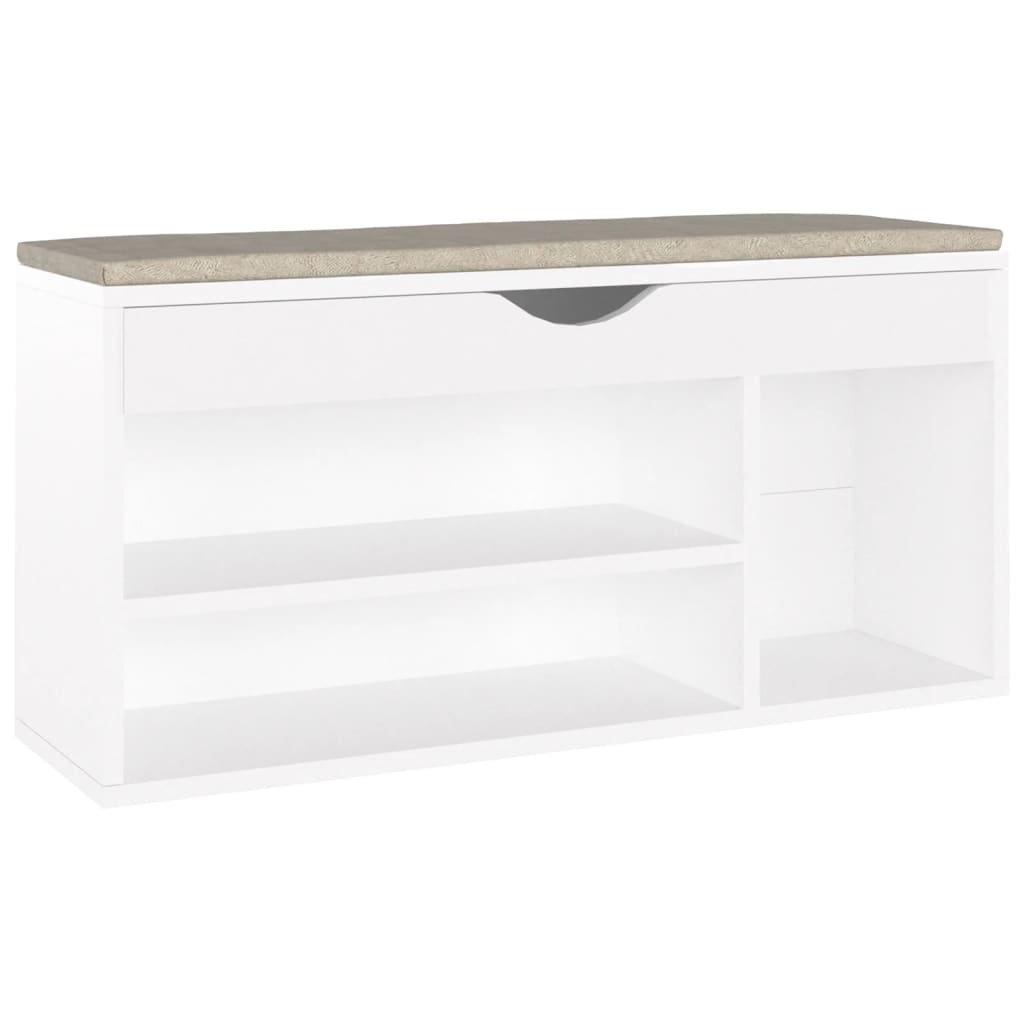 8720286343487_a_en_hd_1 vidaXL Shoe Bench with Cushion White 104x30x49 cm Engineered Wood - Image 2