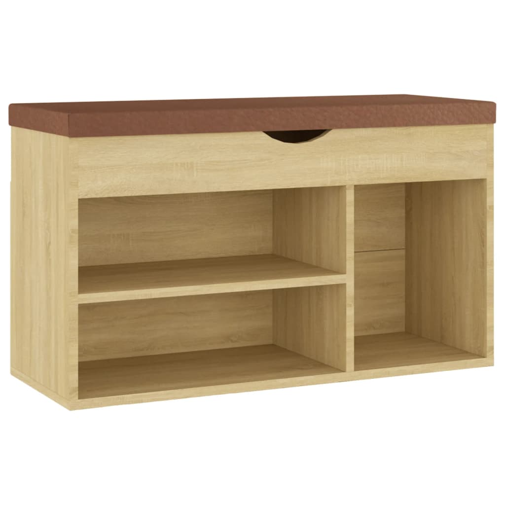 8720286343609_a_en_hd_1 vidaXL Shoe Bench with Cushion Sonoma Oak 80x30x47 cm Engineered Wood - Image 2