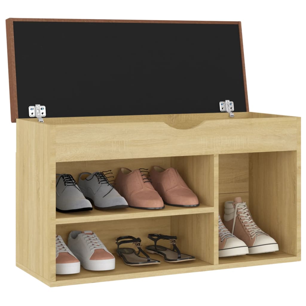 8720286343609_g_en_hd_1 vidaXL Shoe Bench with Cushion Sonoma Oak 80x30x47 cm Engineered Wood - Image 3