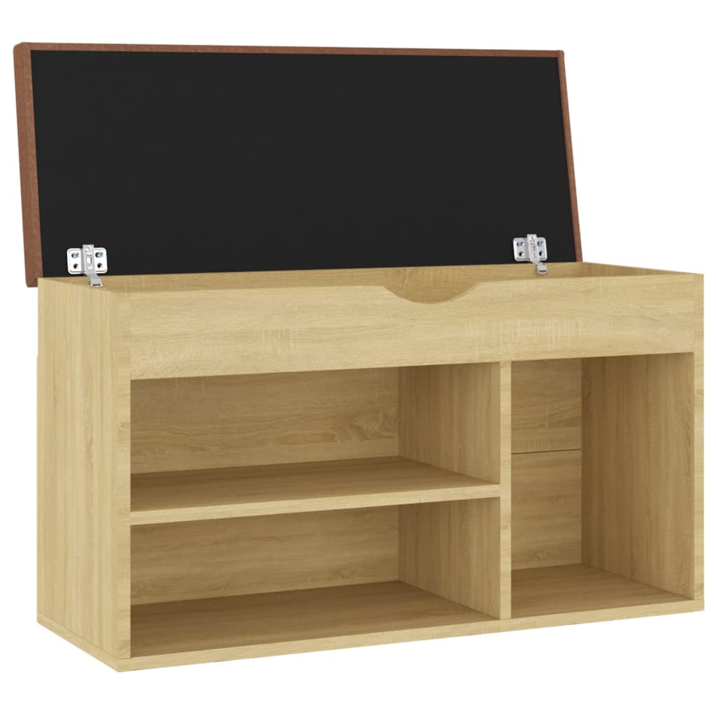 8720286343609_g_en_hd_2 vidaXL Shoe Bench with Cushion Sonoma Oak 80x30x47 cm Engineered Wood - Image 4
