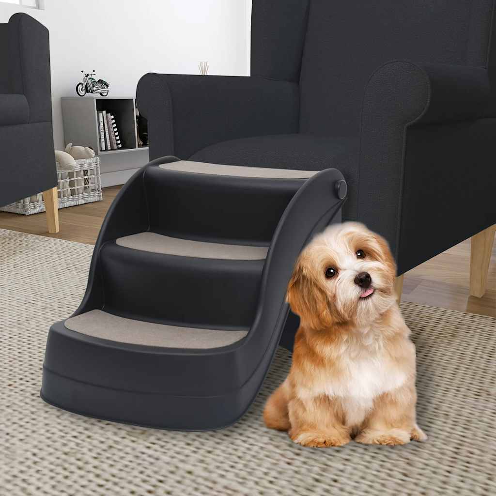 8720286344644_m_en_hd_1 vidaXL Folding 3-Step Dog Stairs Black - Image 1