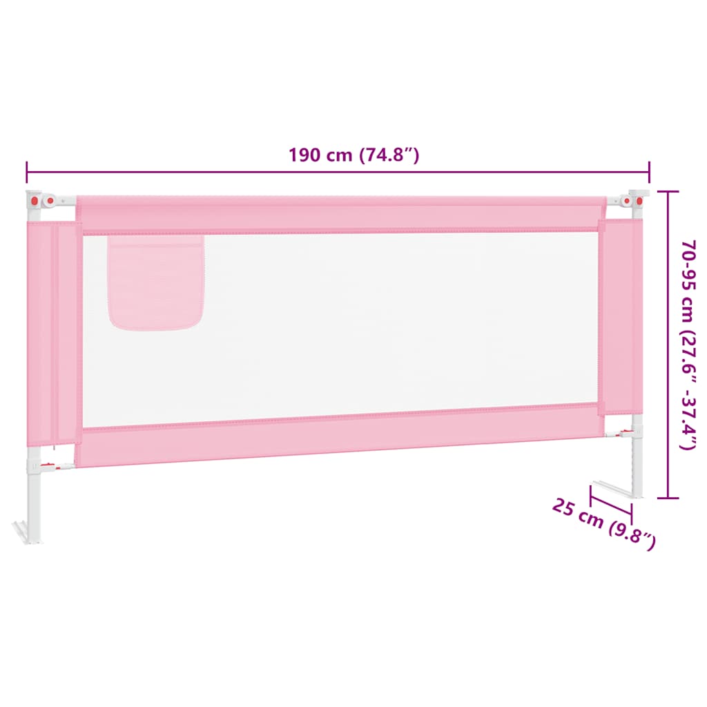 8720286345313_g_en_hd_7 vidaXL Toddler Safety Bed Rail Pink 190x25 cm Fabric - Image 9