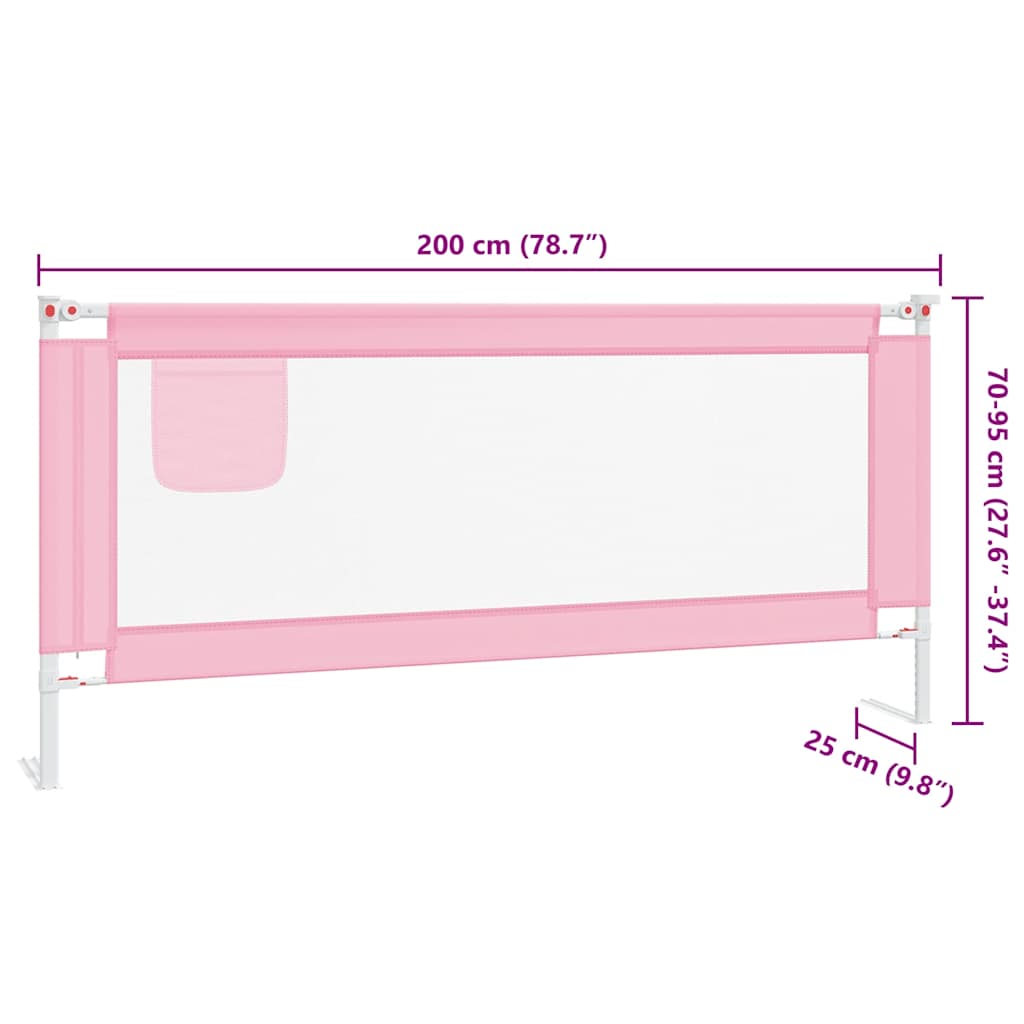 8720286345320_g_en_hd_7 vidaXL Toddler Safety Bed Rail Pink 200x25 cm Fabric - Image 9