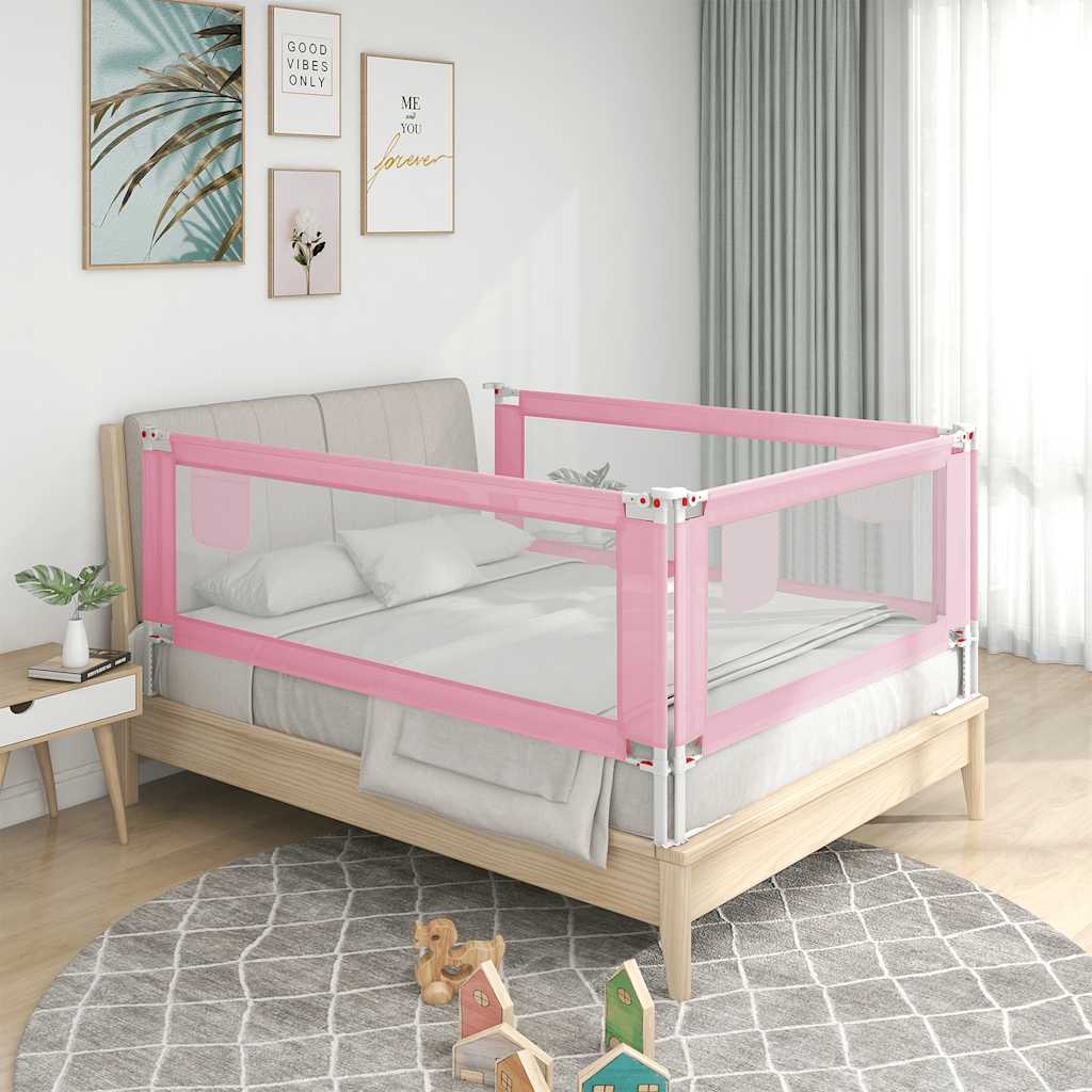 8720286345320_m_en_hd_1 vidaXL Toddler Safety Bed Rail Pink 200x25 cm Fabric - Image 1