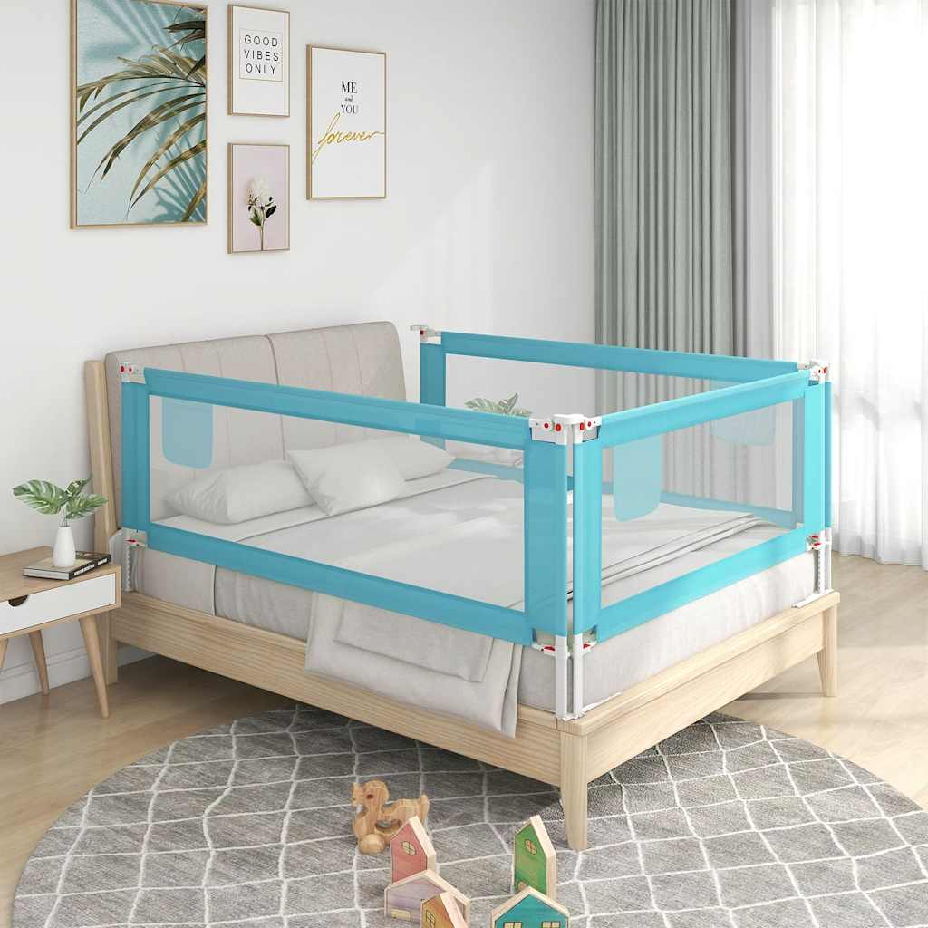 8720286345412_m_en_hd_1 vidaXL Toddler Safety Bed Rail Blue 200x25 cm Fabric - Image 1