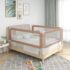 vidaXL Toddler Safety Bed Rail Taupe 180x25 cm Fabric
