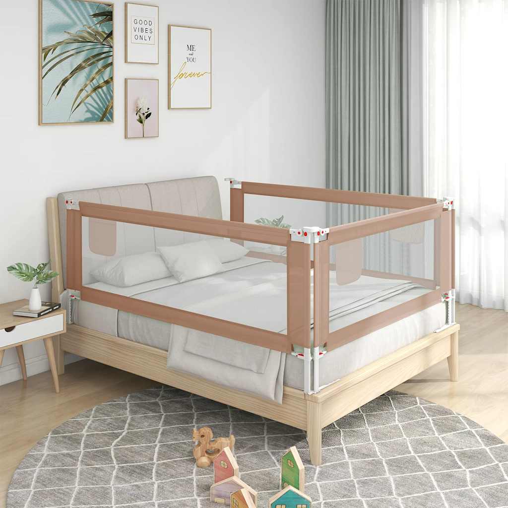 8720286345481_m_en_hd_1 vidaXL Toddler Safety Bed Rail Taupe 180x25 cm Fabric - Image 1