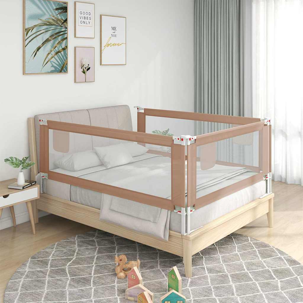8720286345504_m_en_hd_1 vidaXL Toddler Safety Bed Rail Taupe 200x25 cm Fabric - Image 1