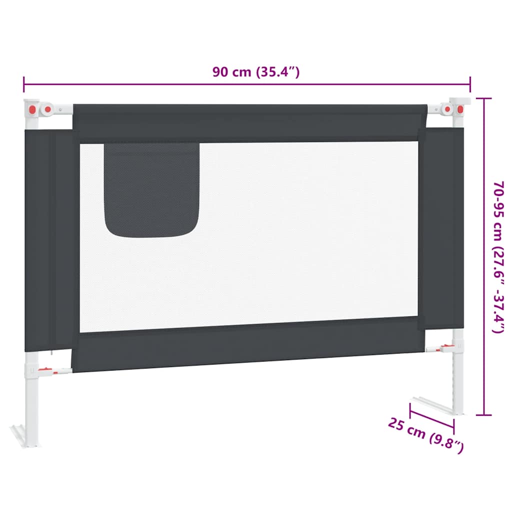 8720286345511_g_en_hd_7 vidaXL Toddler Safety Bed Rail Dark Grey 90x25 cm Fabric - Image 9