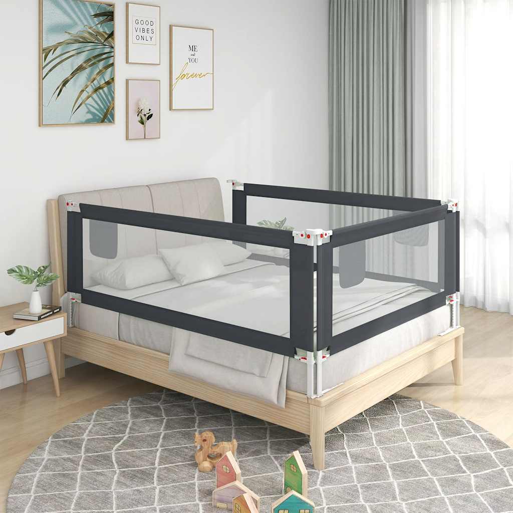 8720286345528_m_en_hd_1 vidaXL Toddler Safety Bed Rail Dark Grey 100x25 cm Fabric - Image 1
